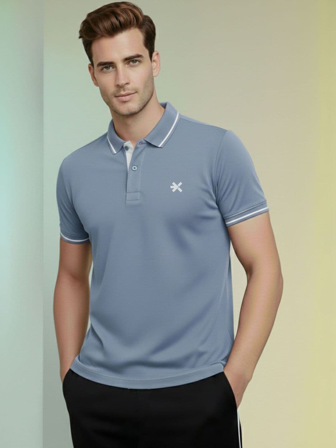 HRX by Hrithik Roshan Men Brand Logo Polo Collar T-shirt - view 1