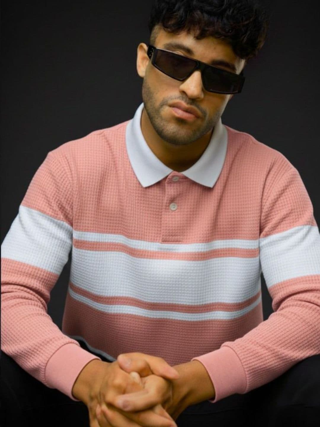 Mobox Men Striped Polo Collar T-shirt - view 1