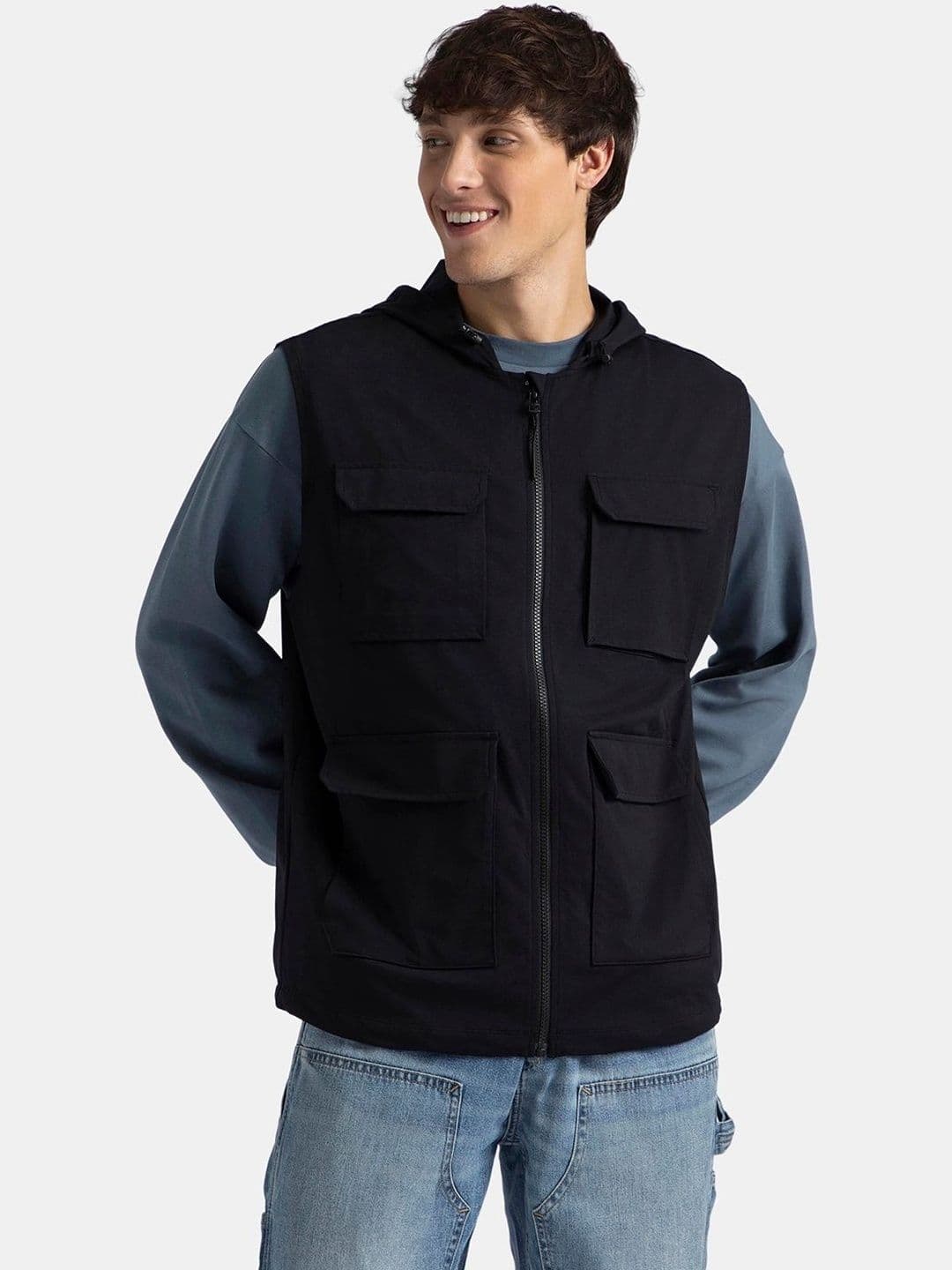 Jockey Groove Microfiber Fabric 4 Pocket Full Zip Closure Shacket - MZ19 - view 1