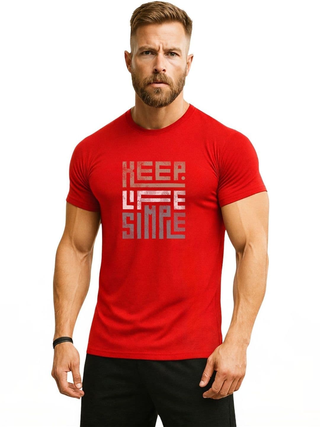 3Colors Men Typography Printed Moisture Wicking T-shirt - view 1
