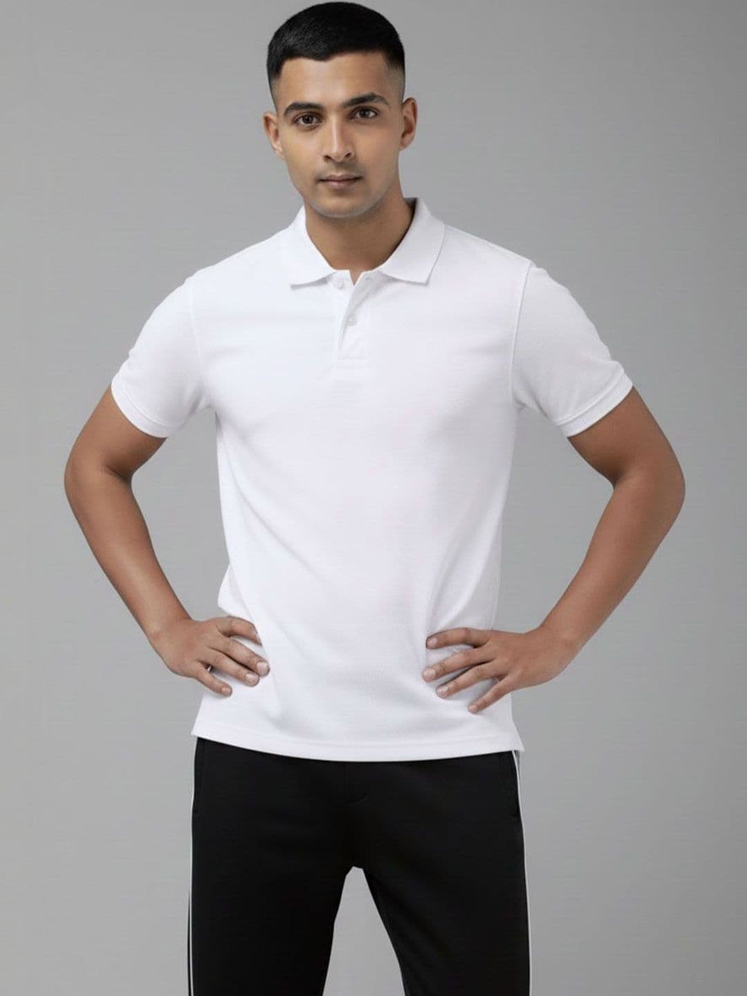 R.Code by The Roadster Life Co. Men Polo Collar T-shirt - view 1