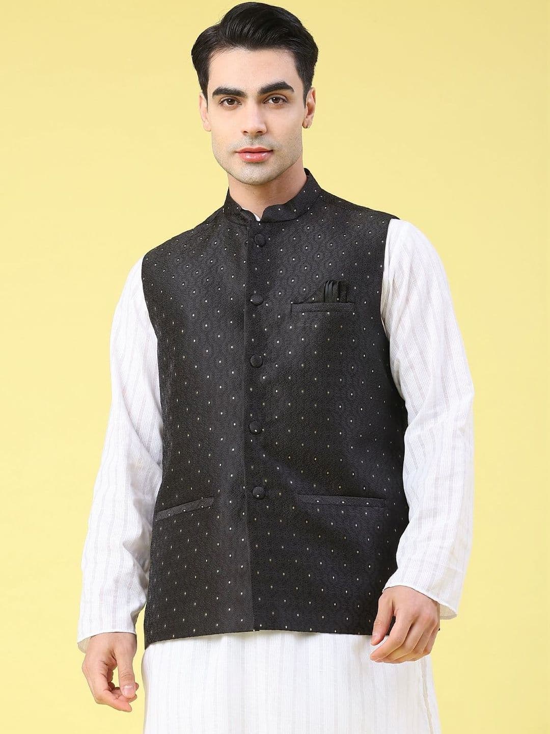 V-Mart Self Design Woven Nehru Jacket - view 1