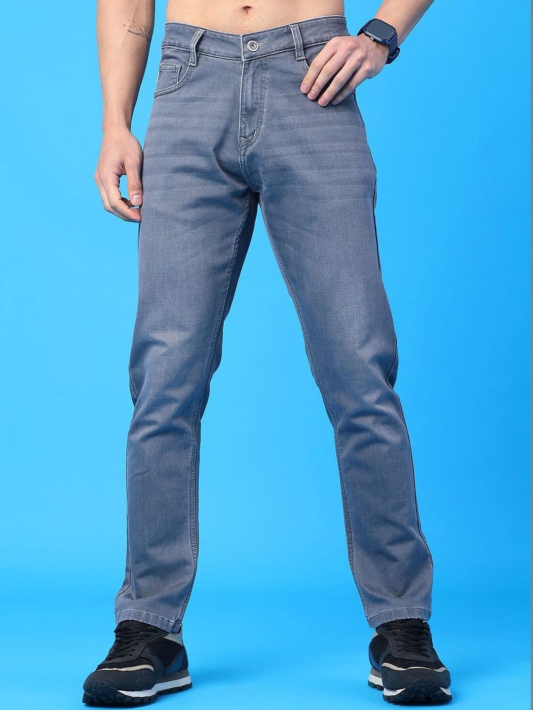 V-Mart Men Regular Fit Mid-Rise Light Fade Stretchable Jeans - view 1