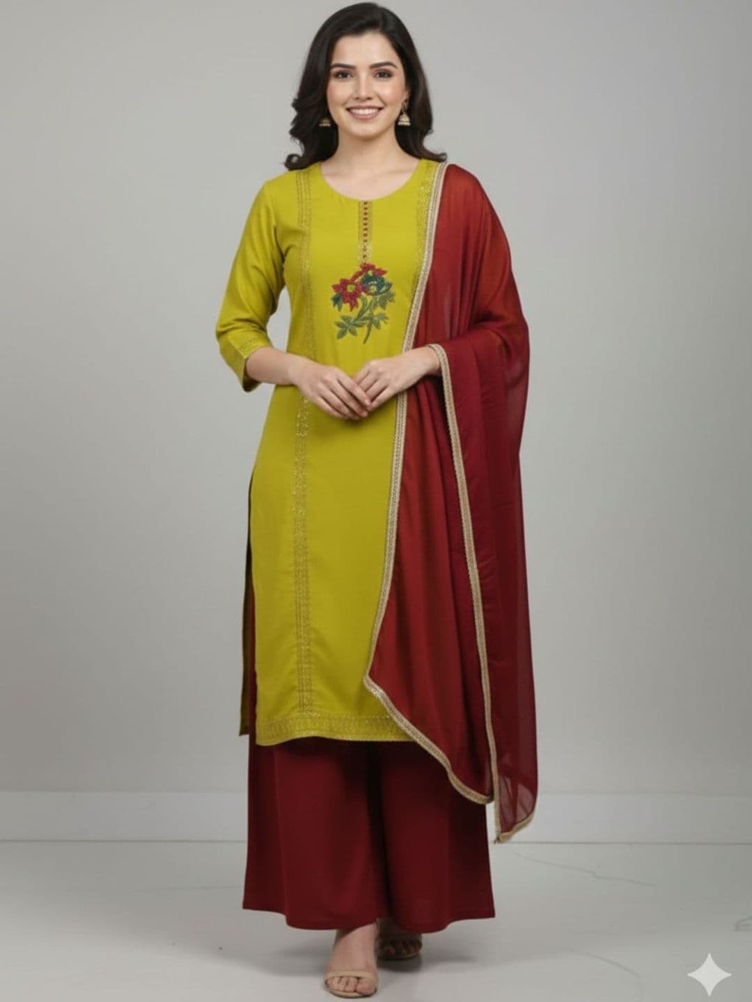 Silakaari Embroidered Pure Cotton Unstitched Dress Material - view 1