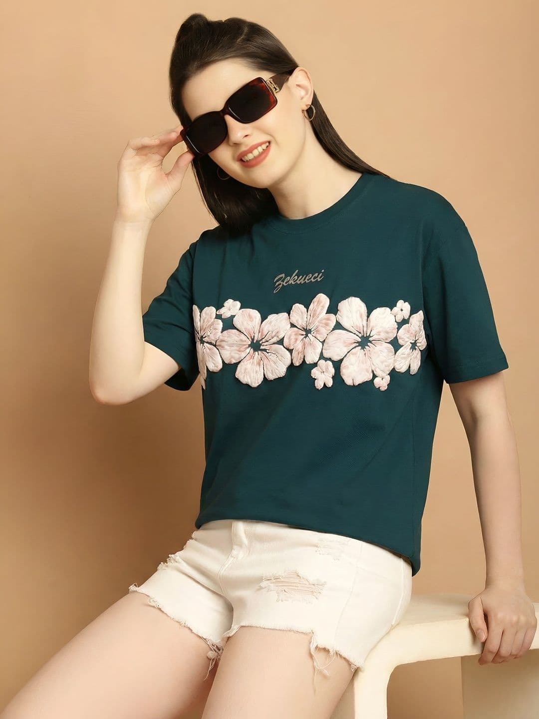 PTVIZE Women Floral T-shirt - view 1