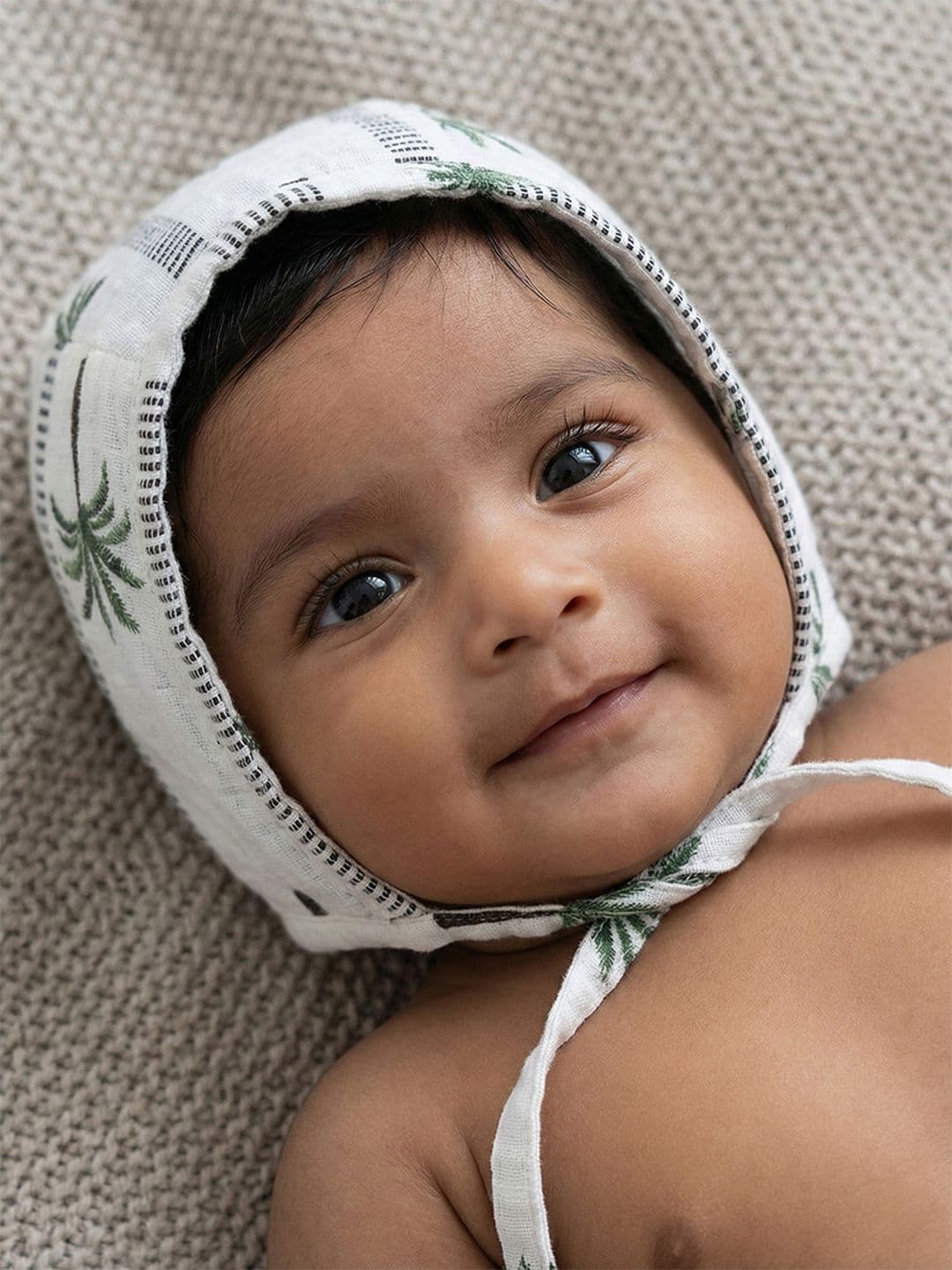 cocoon care Kids White Bamboo Cotton Printed Beanie - view 1