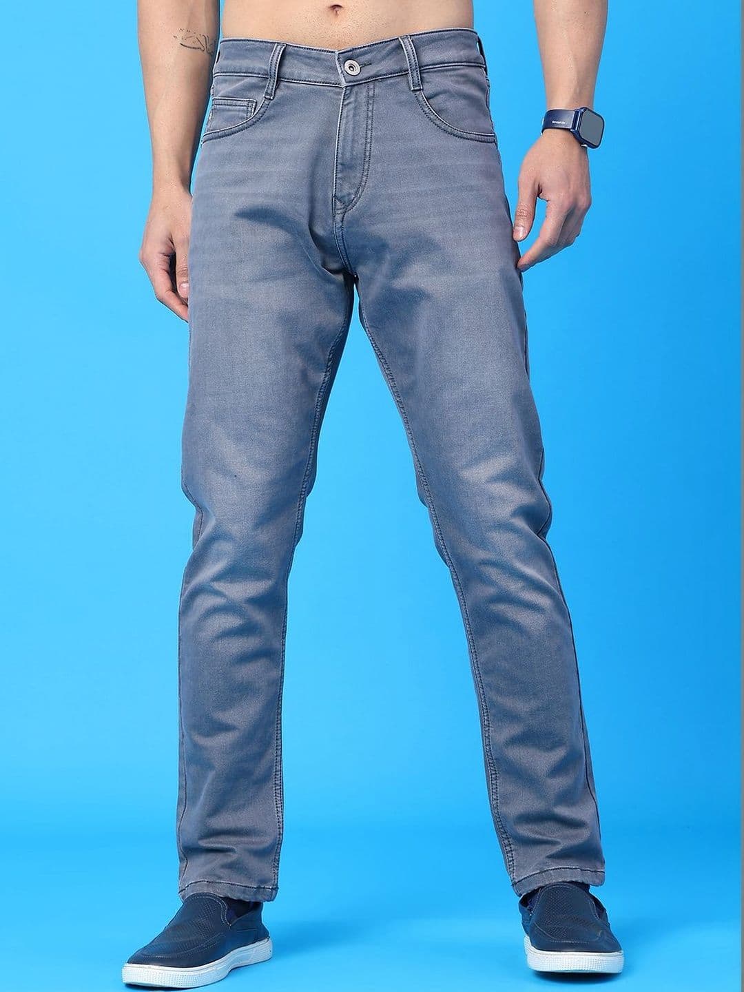 V-Mart Men Regular Fit Mid-Rise Light Fade Stretchable Jeans - view 1
