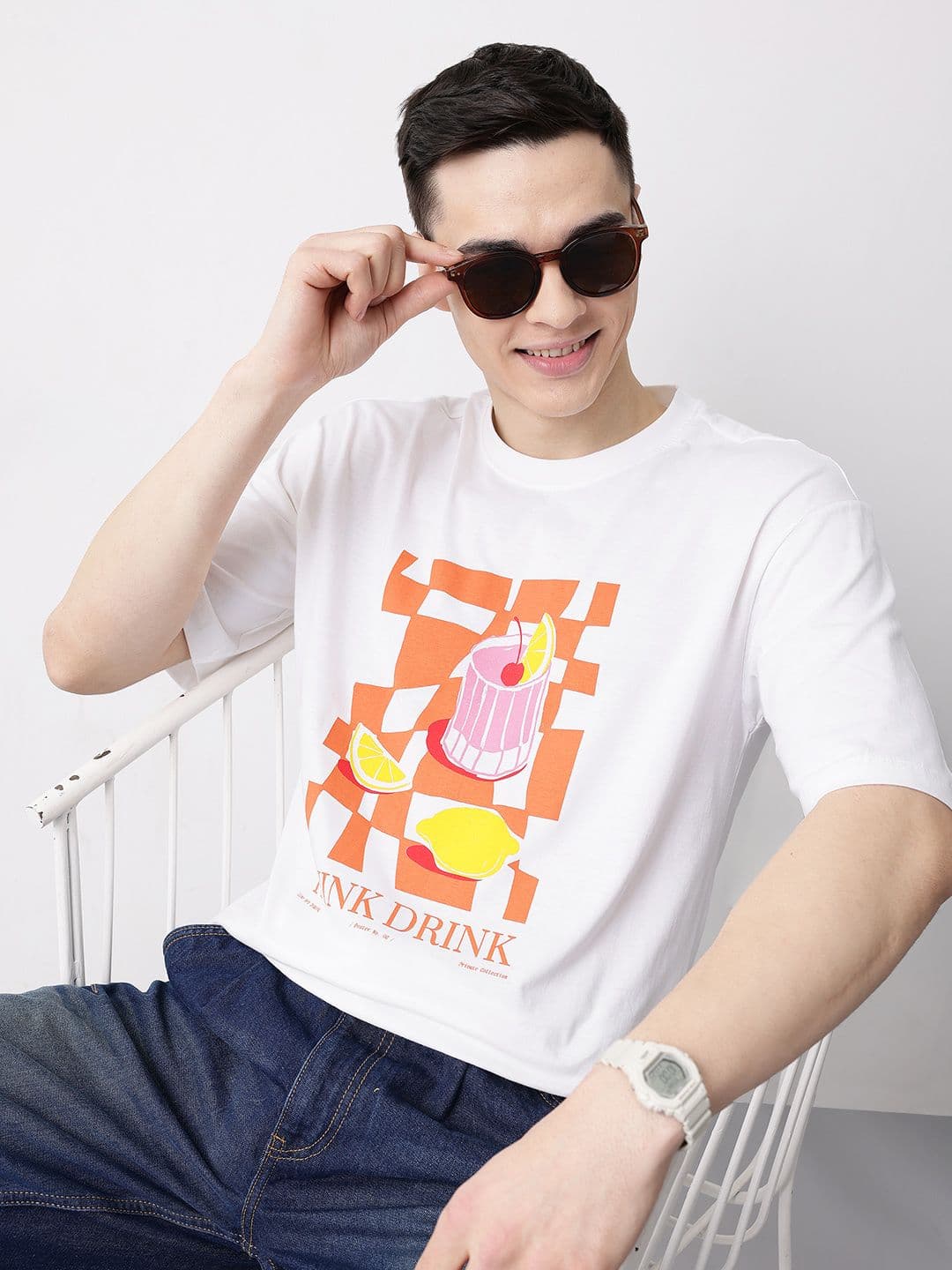 Mast & Harbour Graphic Printed Pure Cotton T-shirt - view 1