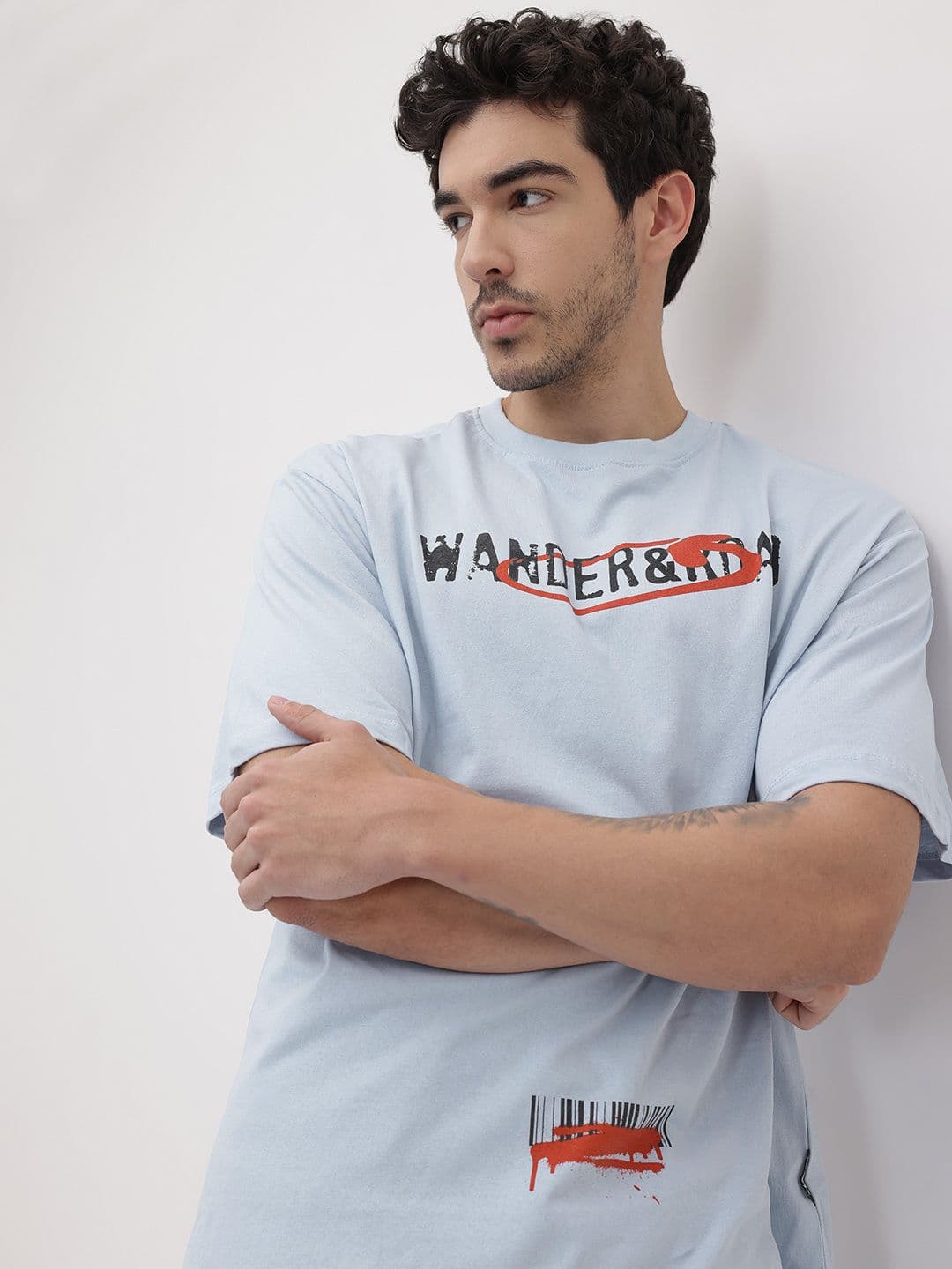 The Roadster Life Co. Graphic Printed Pure Cotton Relaxed Fit T-shirt - view 1