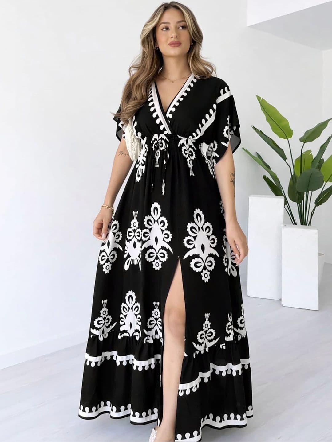 NWH Ethnic Motifs Print Kaftan Maxi Dress - view 1
