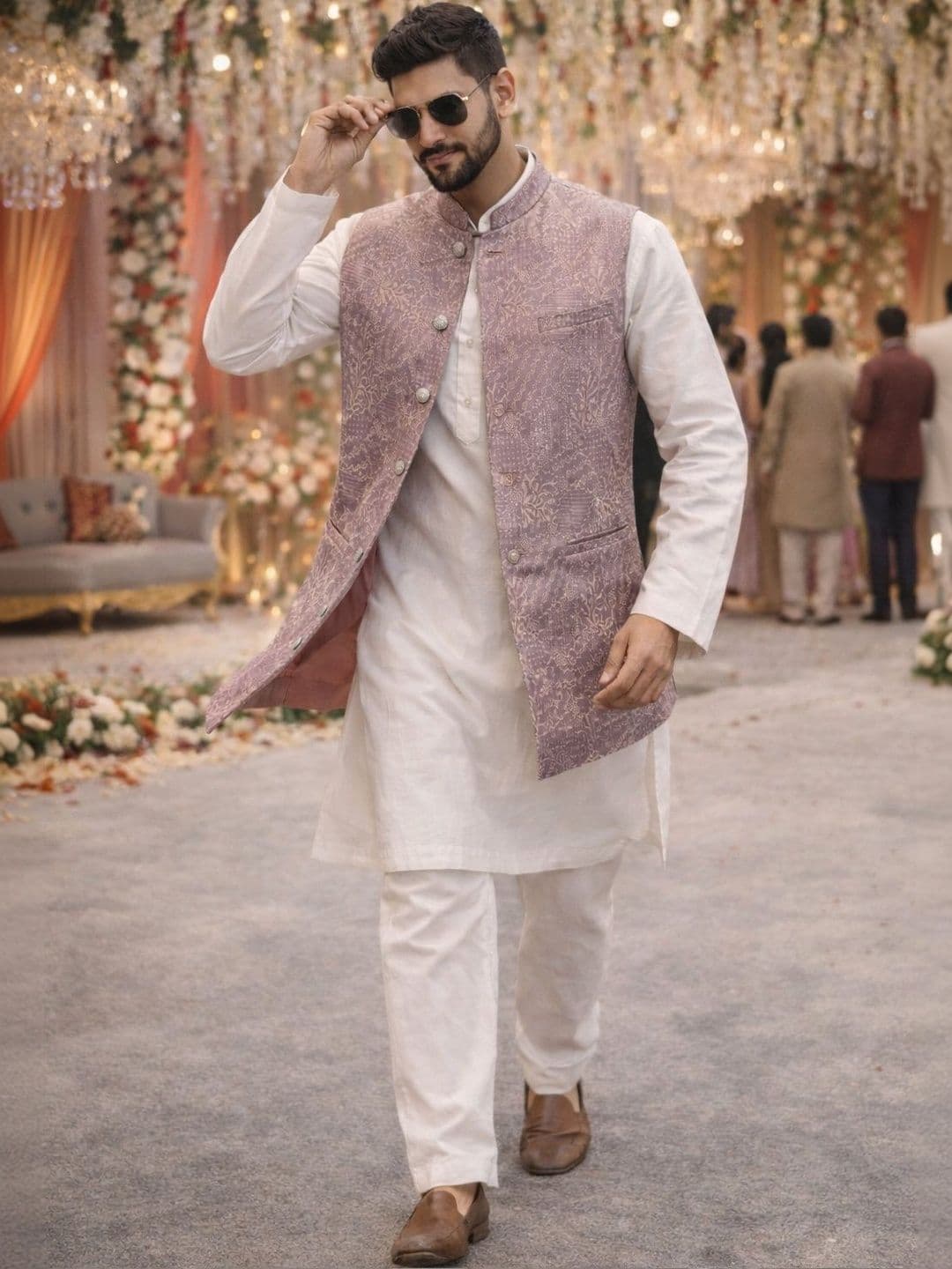 House of Pataudi Men Polyester Nehru Jackets - view 1