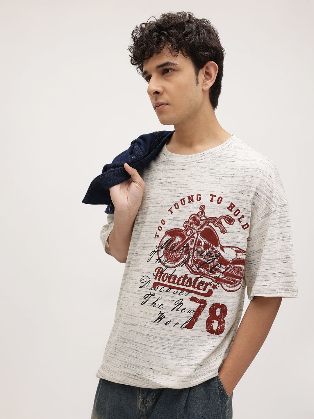 The Roadster Life Co. Graphic Printed Drop-Shoulder Sleeves T-shirt - view 1