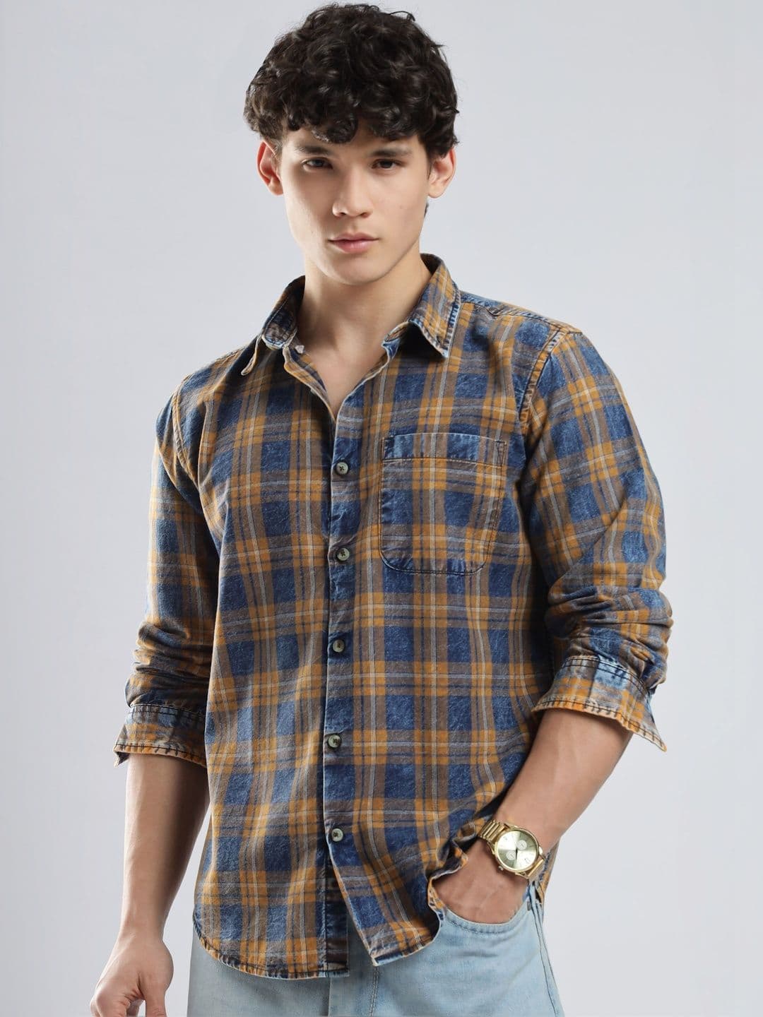 HERE&NOW Men Slim Fit Tartan Checks Checked Casual Shirt - view 1