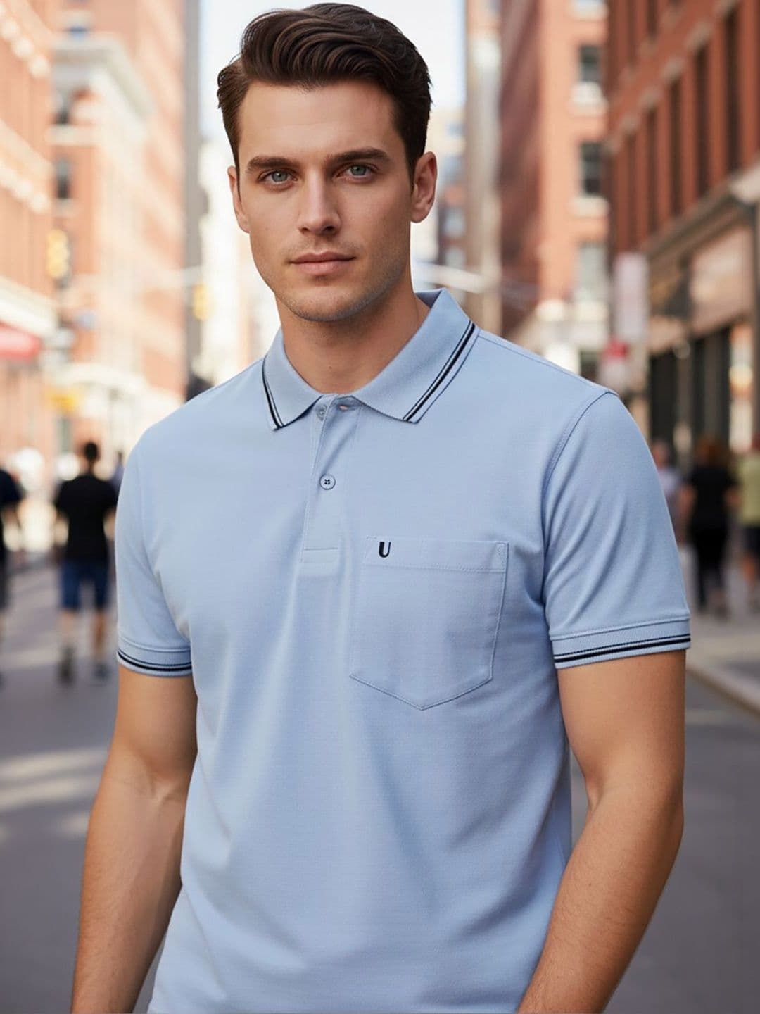 UNIBERRY JEANS Men Polo Collar Pockets T-shirt - view 1