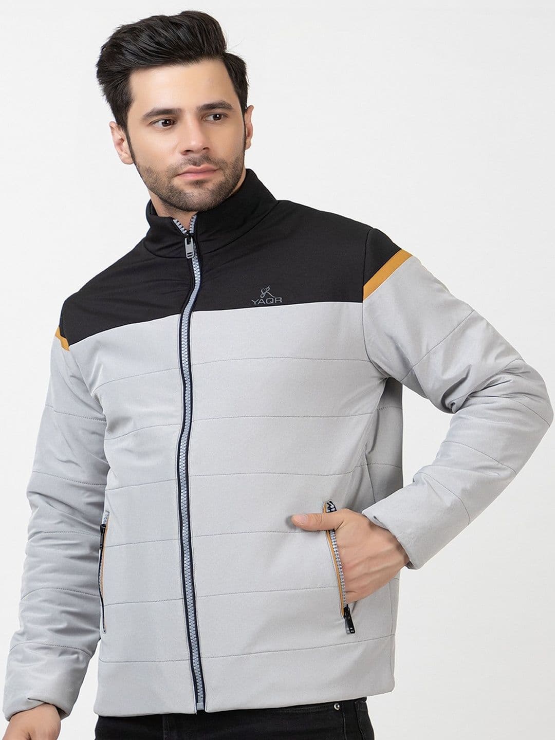 YAQR Men Colourblocked Lightweight Outdoor Puffer Jacket - view 1
