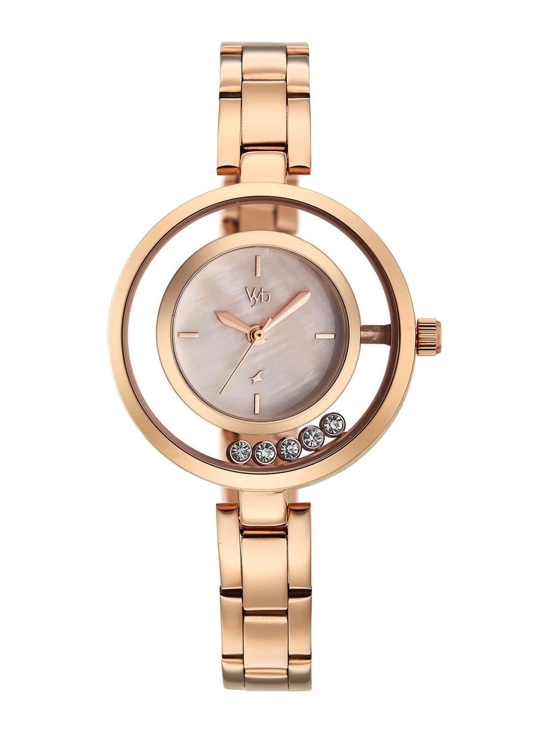 Fastrack Girls Vyb Starlet Quartz Analog Rose Mother of Pearl Dial Watch - FV60116WM01W - view 1