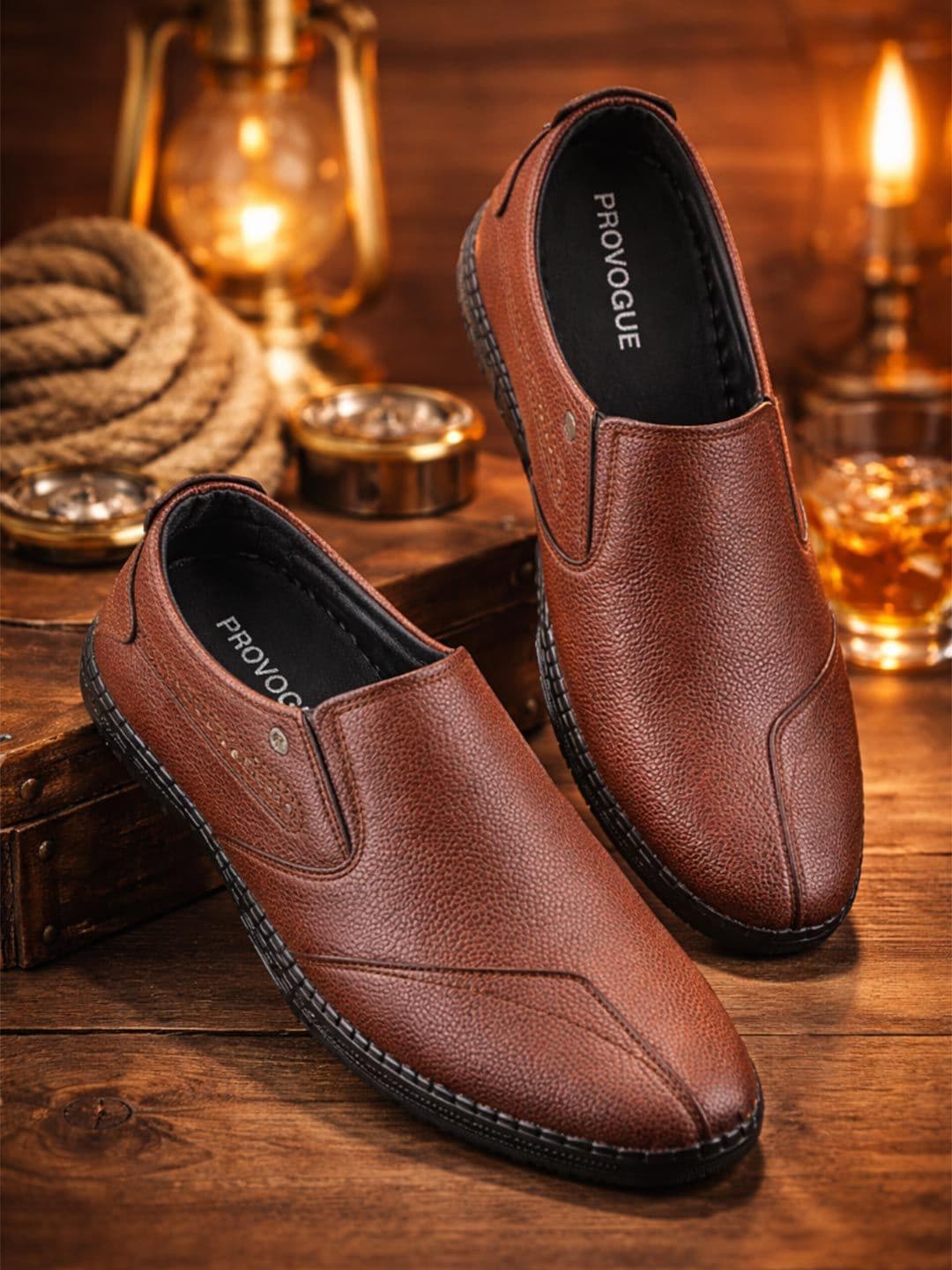 Provogue Men Textured Formal Slip-Ons - view 1