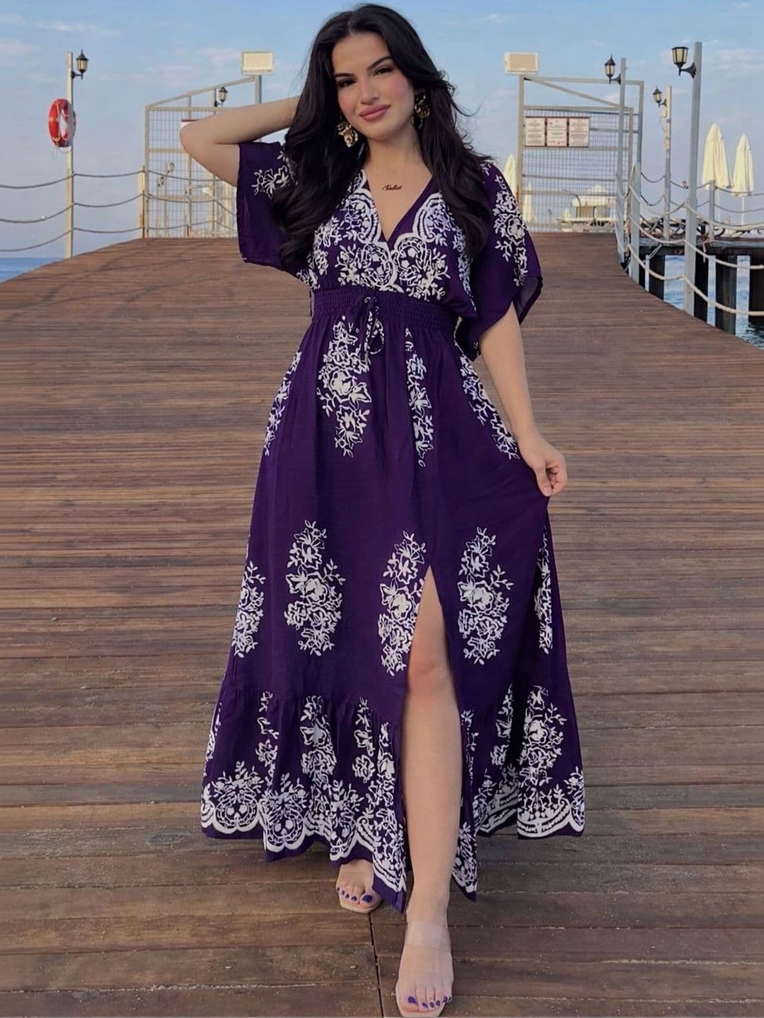 NWH Floral Print A-Line Maxi Dress - view 1