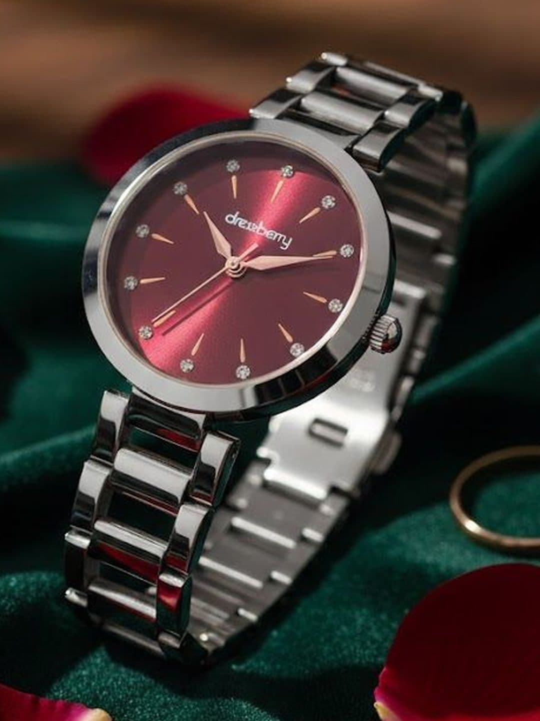 DressBerry Women Embellished Dial & Stainless Steel Bracelet Style Straps Analogue Watch DB-SG25-3B - view 1