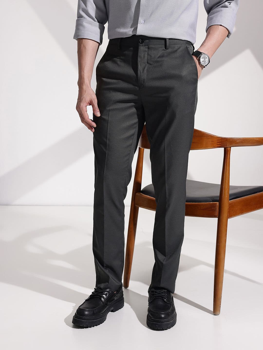 encore by INVICTUS Men Slim Fit Formal Trousers - view 1