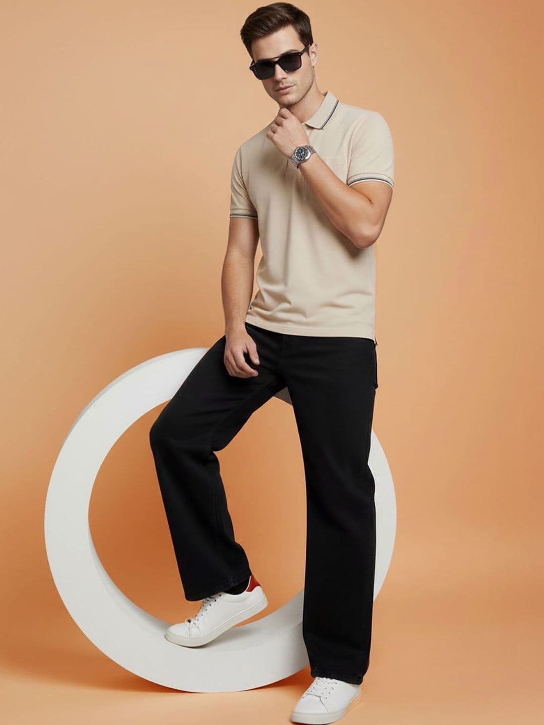 UNIBERRY JEANS Men Solid Polo Collar T-shirt - view 1