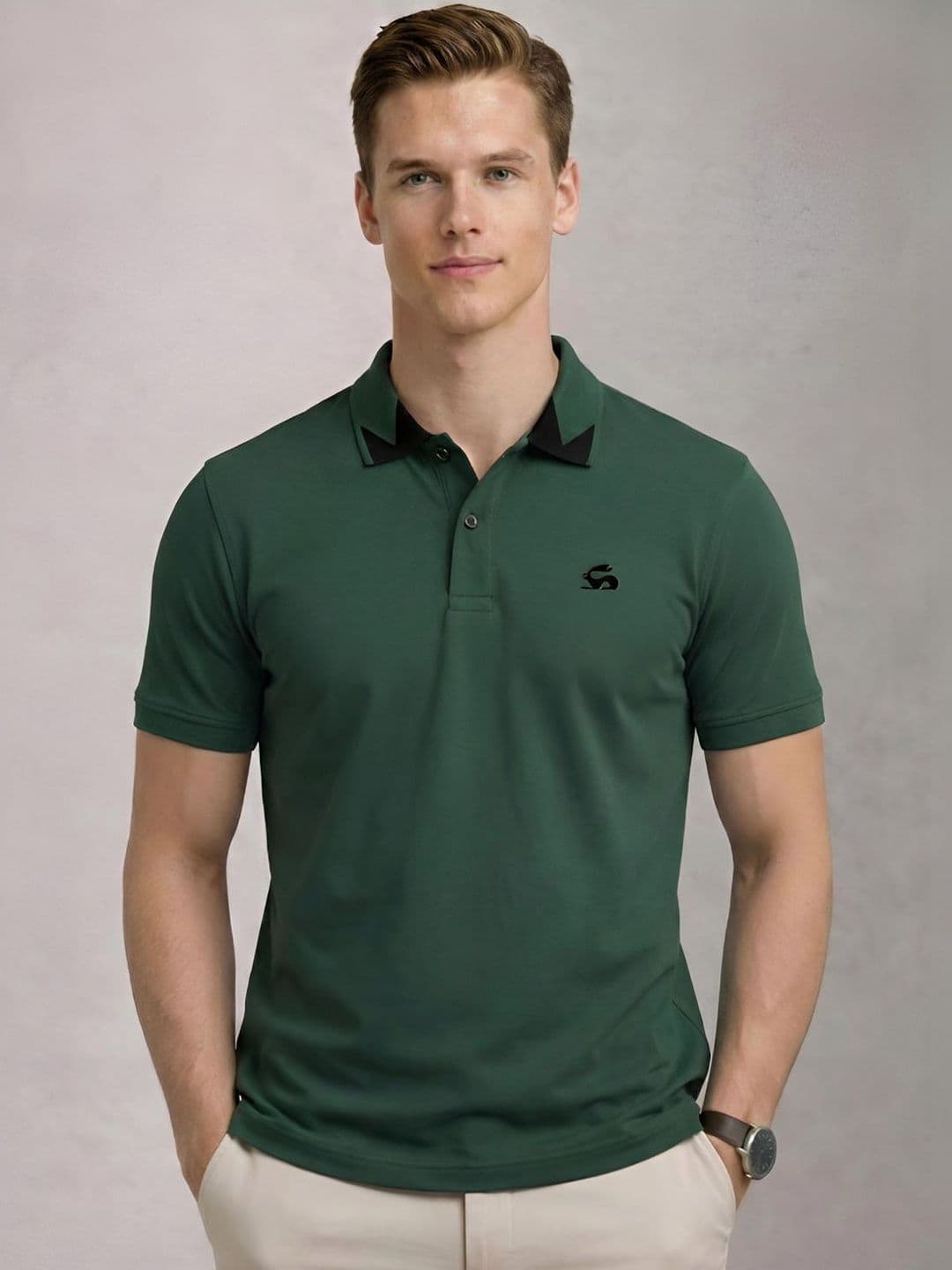 ADRO Men Brand Logo Polo Collar T-shirt - view 1