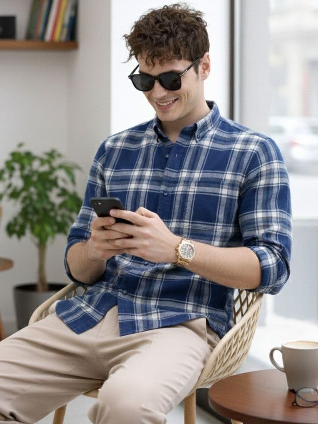 The Roadster Lifestyle Co Checked Cotton Shirt - view 1