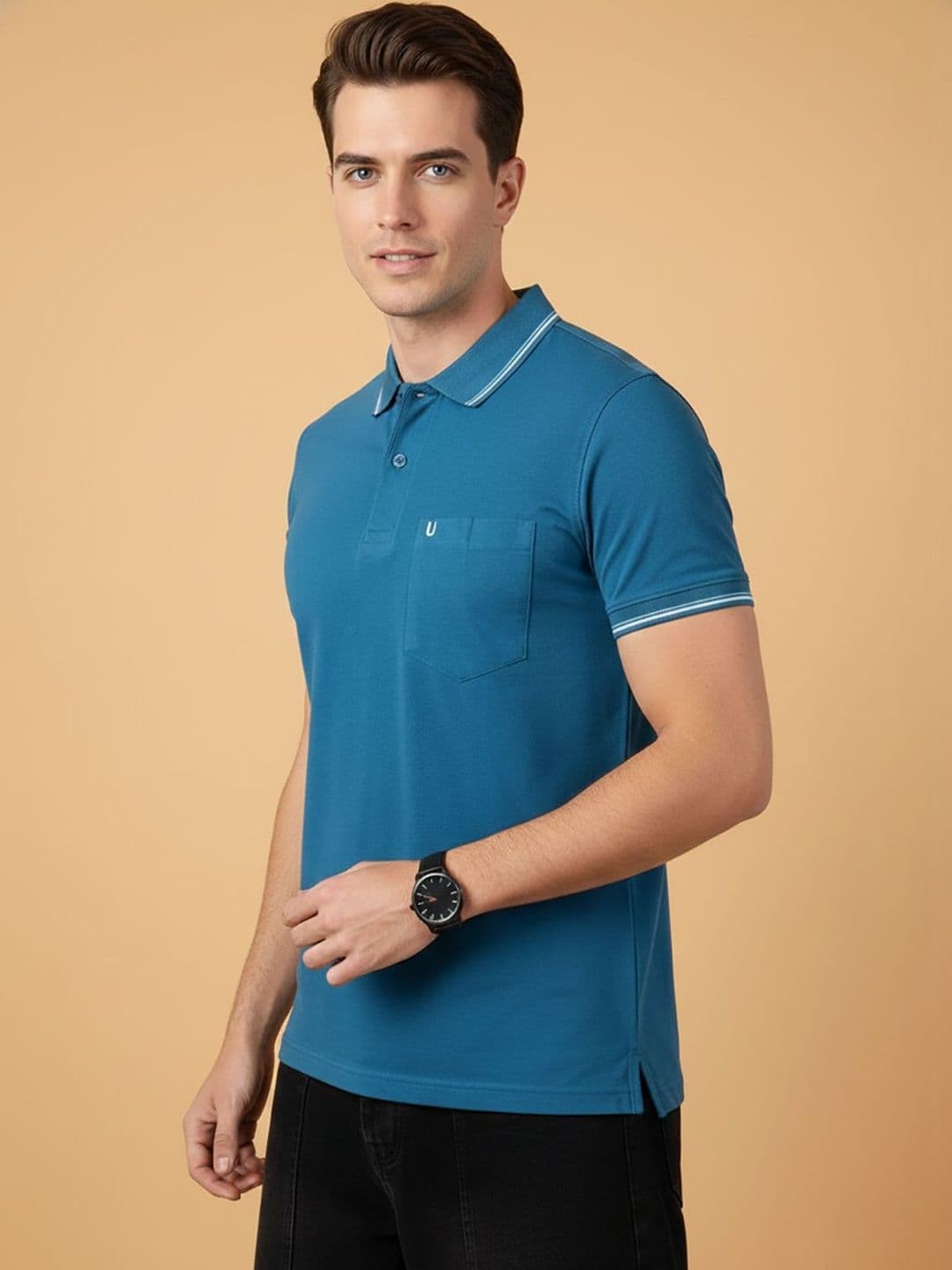 UNIBERRY JEANS Men Polo Collar Pockets T-shirt - view 1