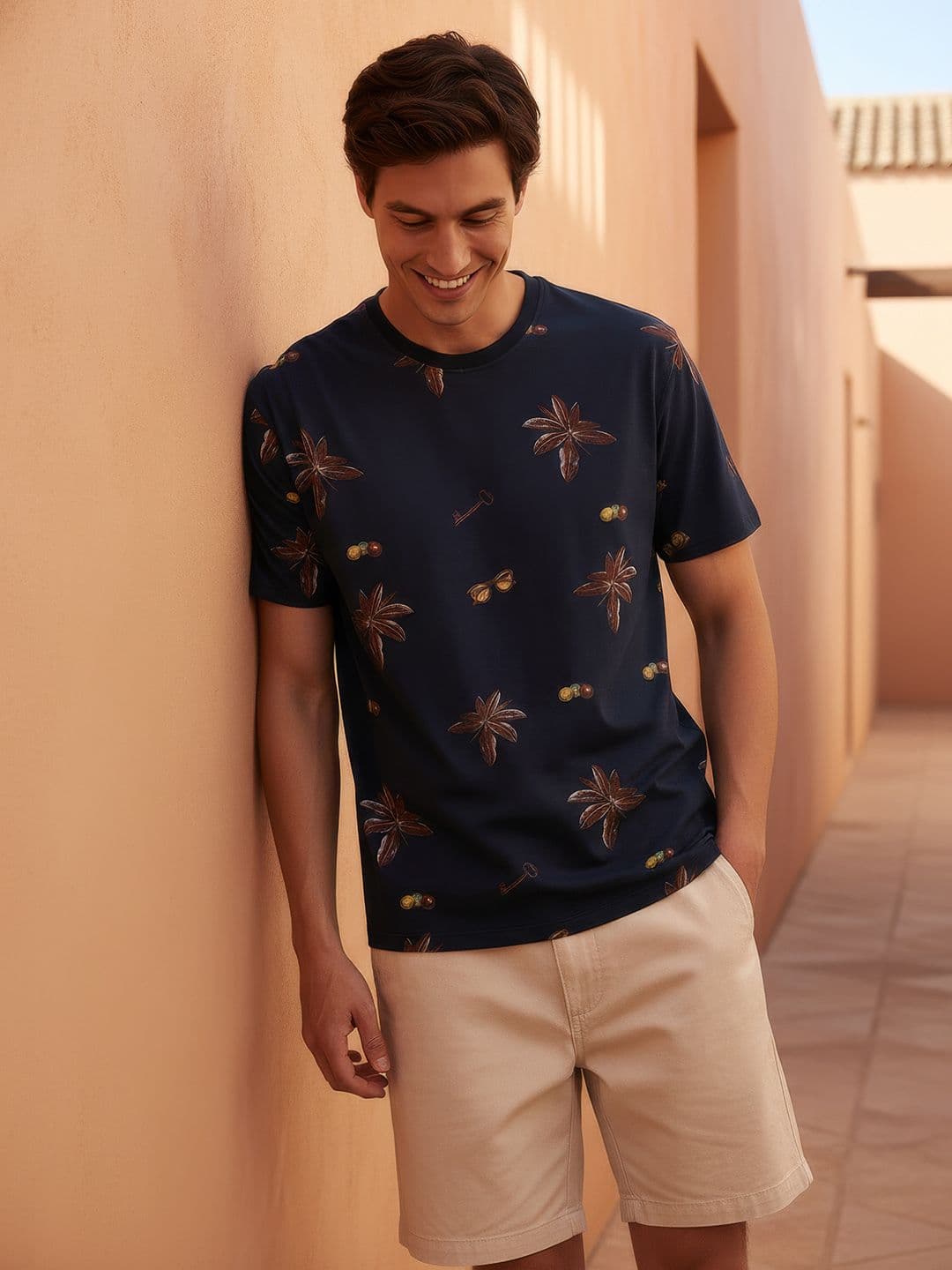 Mast & Harbour Floral Print Relaxed Fit T-shirt - view 1