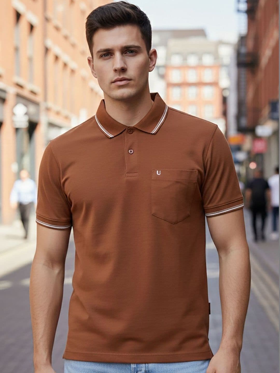 UNIBERRY JEANS Men Polo Collar Pockets T-shirt - view 1