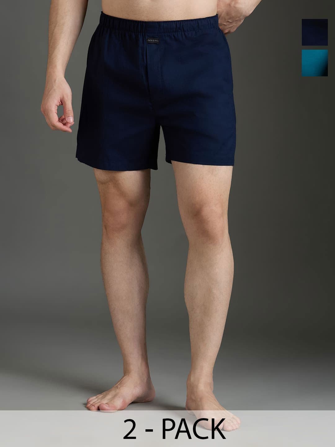 Mast & Harbour Men Pack Of 2 Pure Cotton Mid-Rise Boxer - view 1