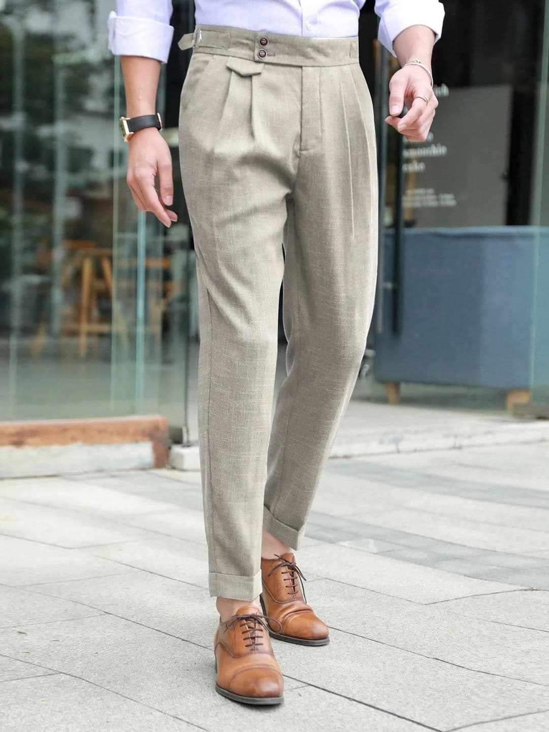 R.Code by The Roadster Life Co. Men High-Rise Pleated Trousers - view 1