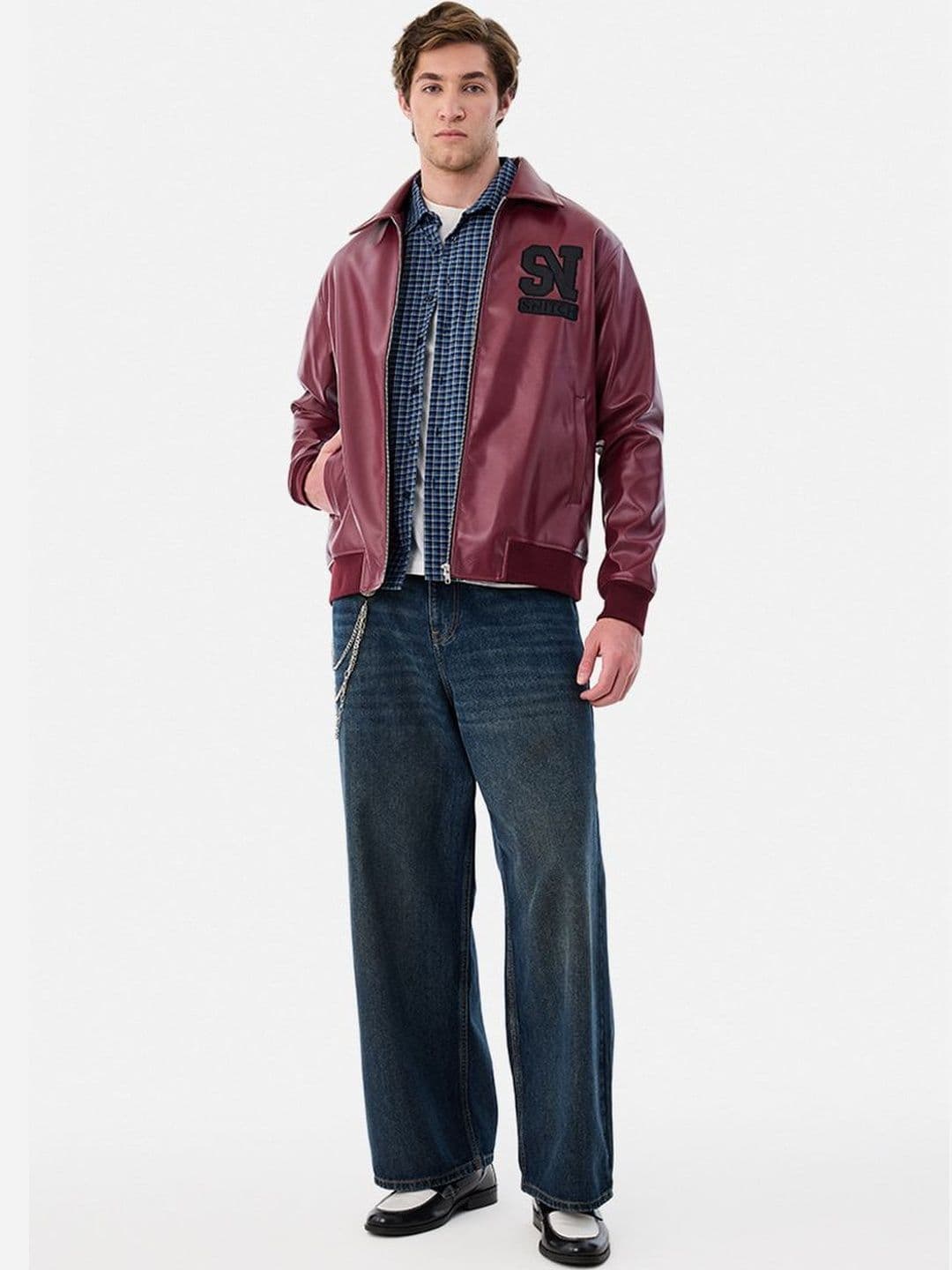 Snitch Maroon Embroidered Jacket - view 1