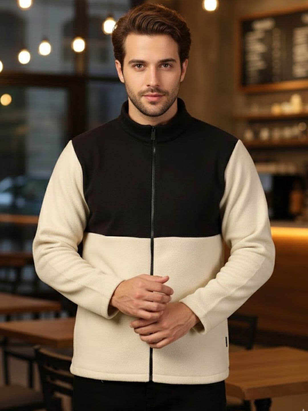 Metronaut Men Colourblocked Fleece Insulator Puffer Jacket - view 1