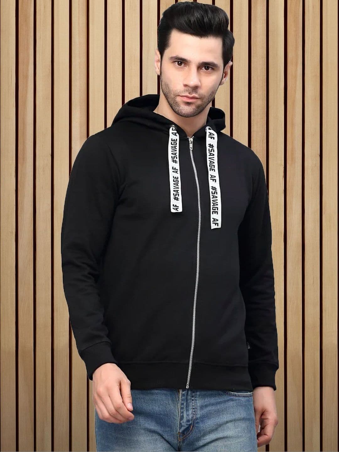 Metronaut Men Typography Fleece Bomber Jacket - view 1