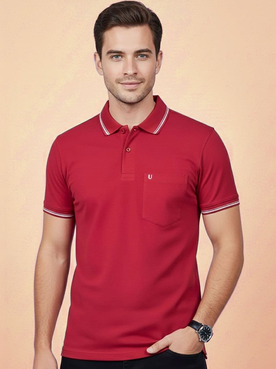 UNIBERRY JEANS Men Polo Collar Pockets T-shirt - view 1