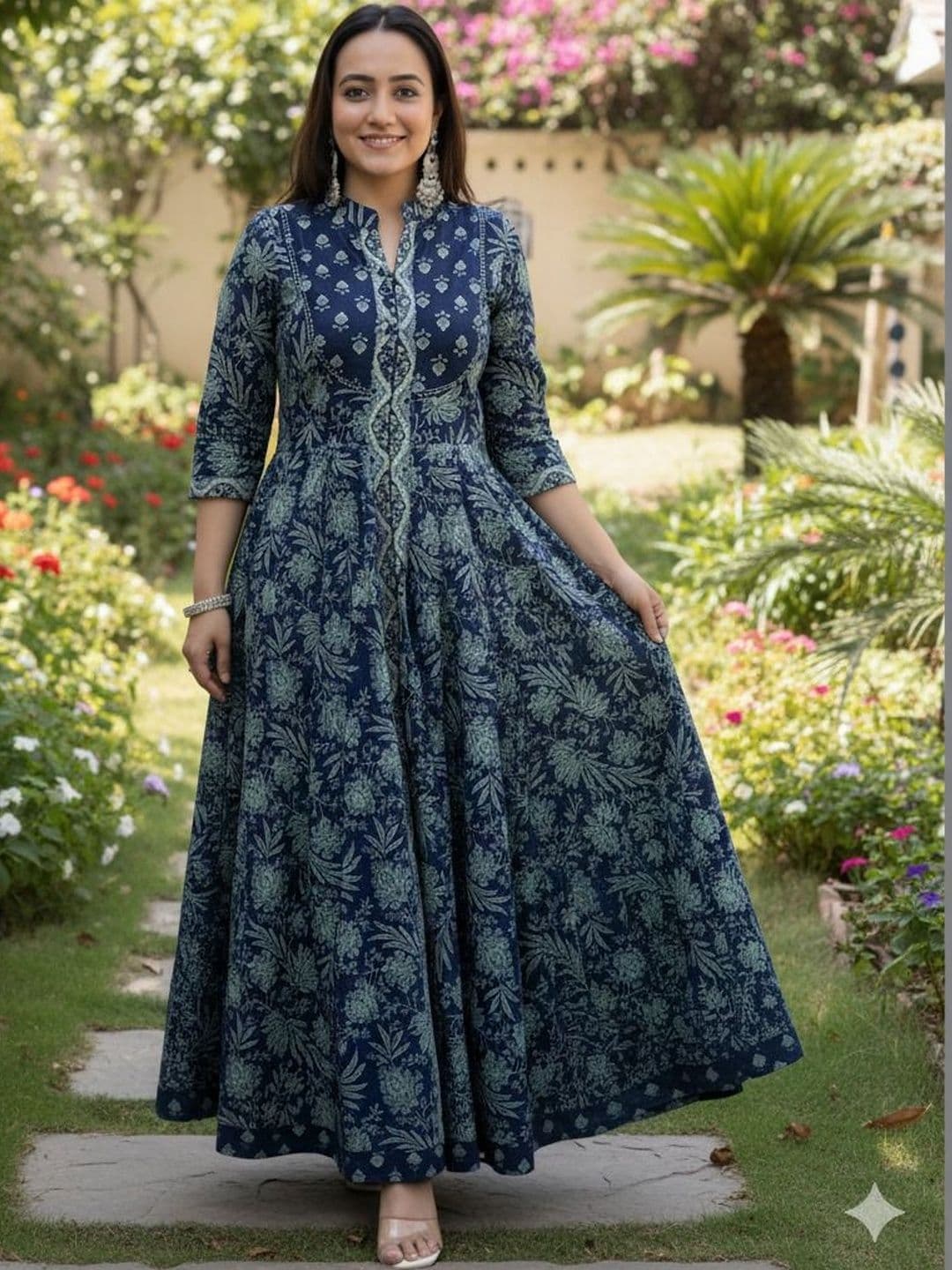 DSS FASHION Women Floral Printed Anarkali Kurta - view 1