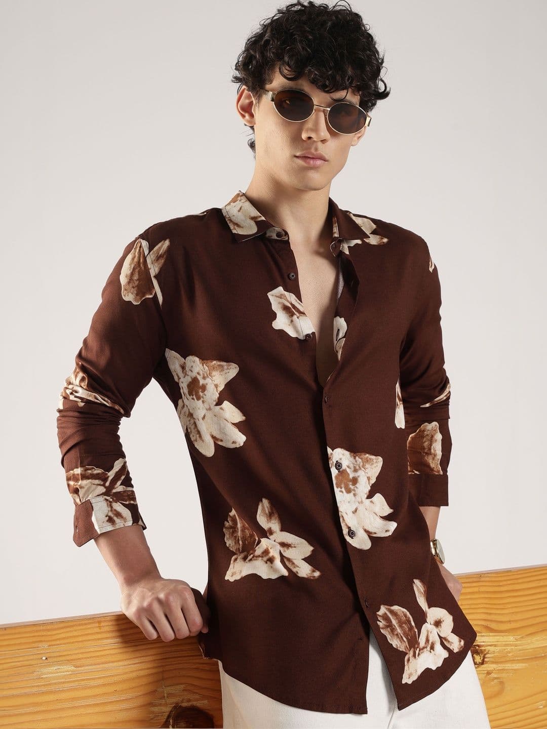 HERE&NOW Men Slim Fit Floral Printed Casual Shirt - view 1