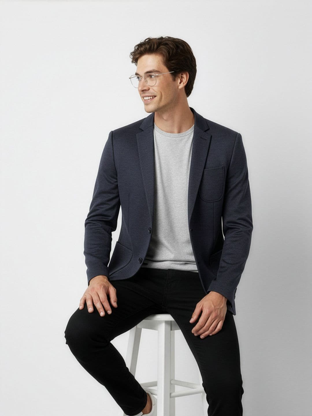 Mast & Harbour Notched Lapel Collar Single-Breasted Blazer with Chest Pocket - view 1