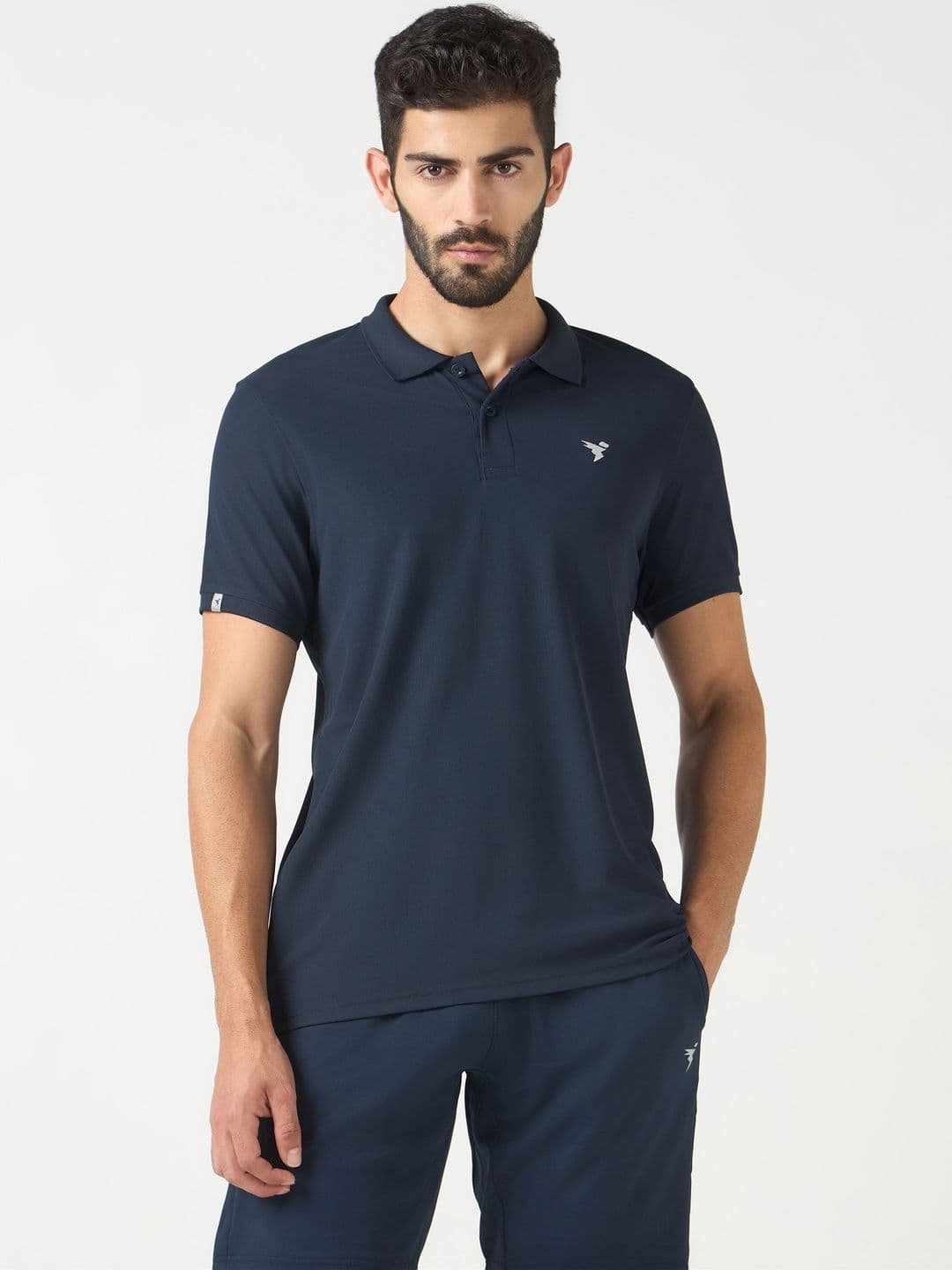 Technosport Men Brand Logo Polo Collar Anti Static Slim Fit T-shirt - view 1