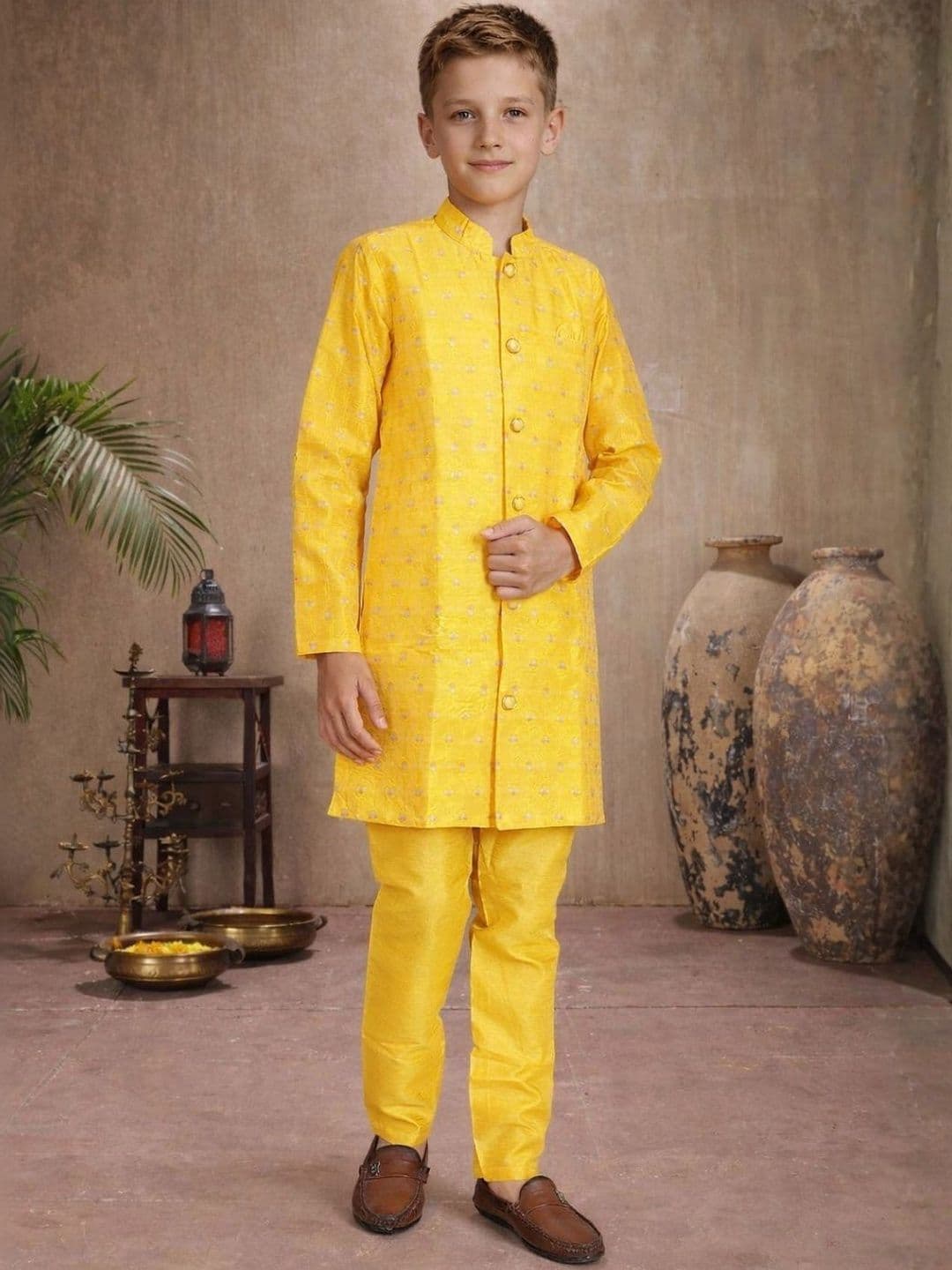 BAESD Brocade Mandarin Collar Sherwani - view 1