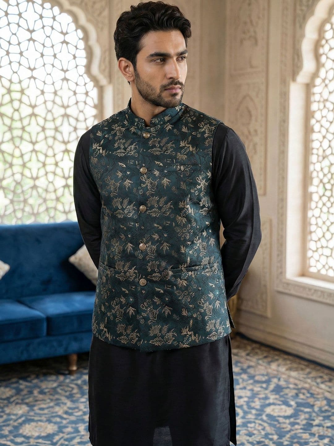 Jompers Embroidered Nehru Jackets - view 1