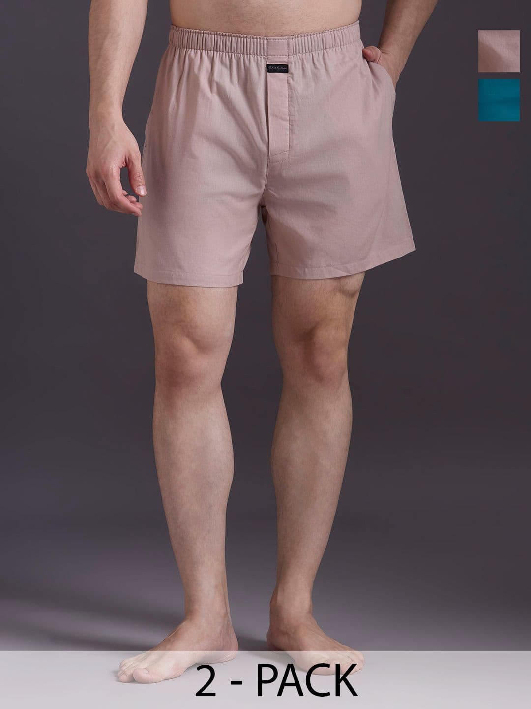 Mast & Harbour Men Pack Of 2 Men Pure Cotton Mid-Rise Boxer - view 1