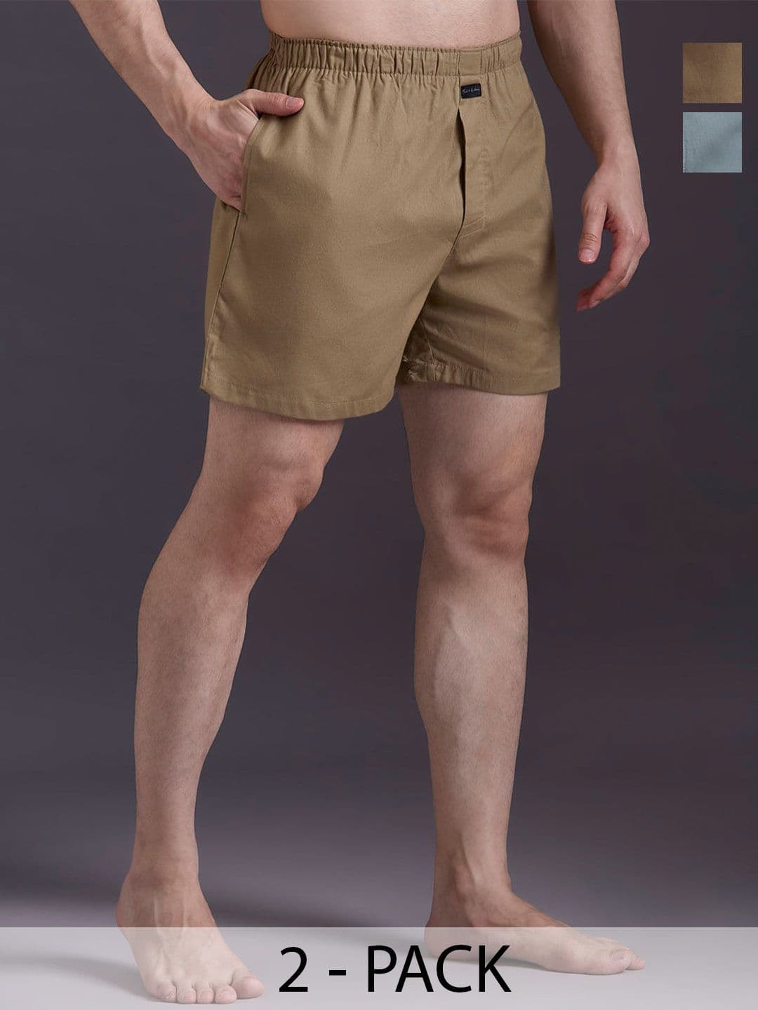 Mast & Harbour Men Pack Of 2 Pure Cotton Mid-Rise Boxer - view 1