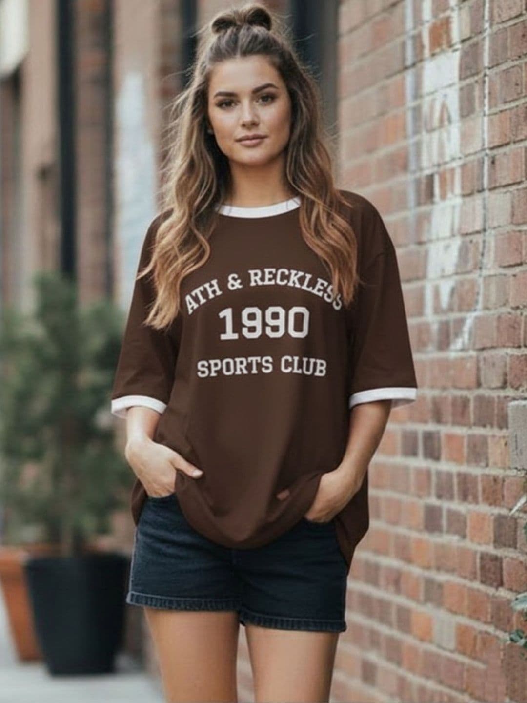 TQH Women Typography Printed T-shirt - view 1