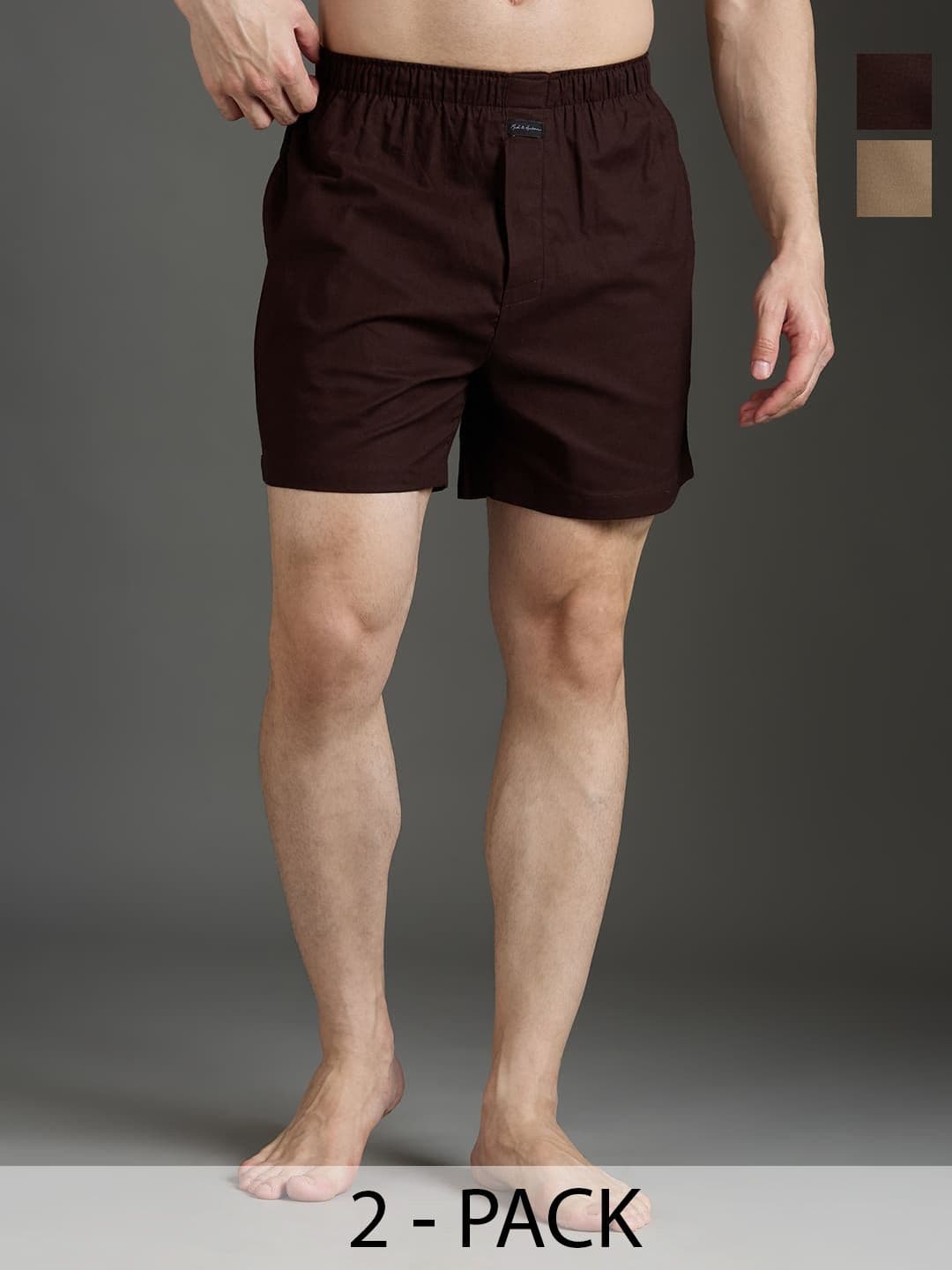 Mast & Harbour Men Pack Of 2 Pure Cotton Mid-Rise Boxer - view 1
