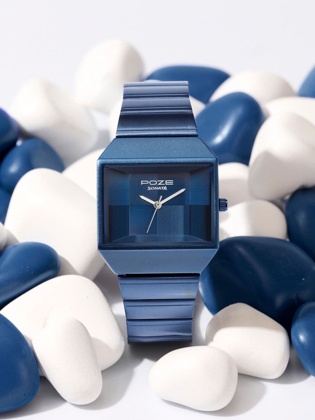 Sonata Unisex Poze 8 Quartz Analog Blue Dial Watch - SP80160QM01W - view 1