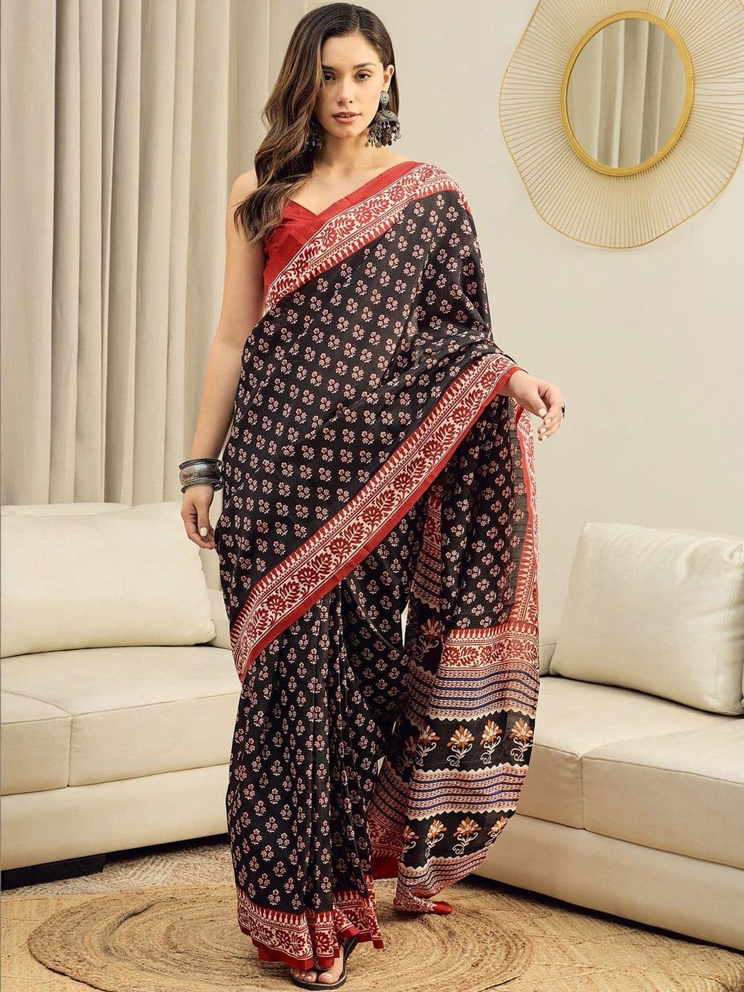 Sangria Block Printed Sarees - view 1