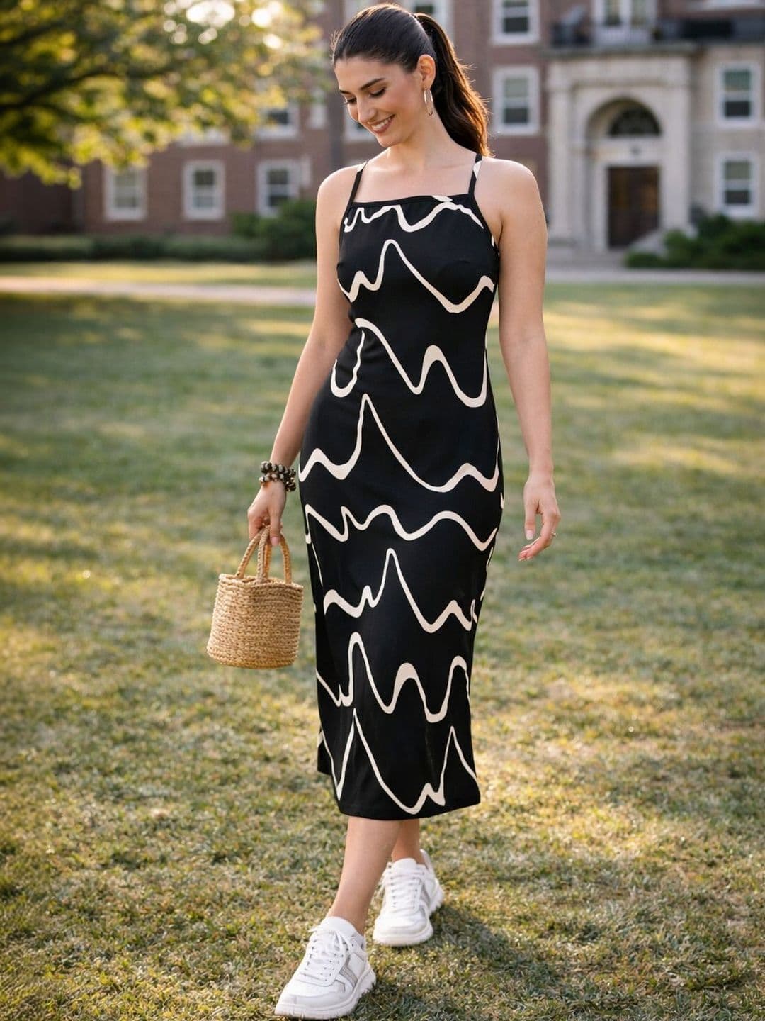SFOTY Print Sheath Midi Dress - view 1