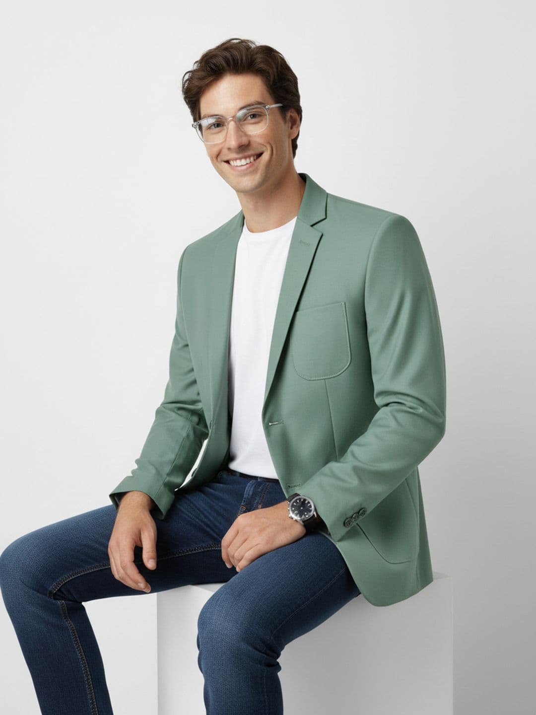 Mast & Harbour Notched Lapel Collar Single-Breasted Blazer with Chest Pocket - view 1